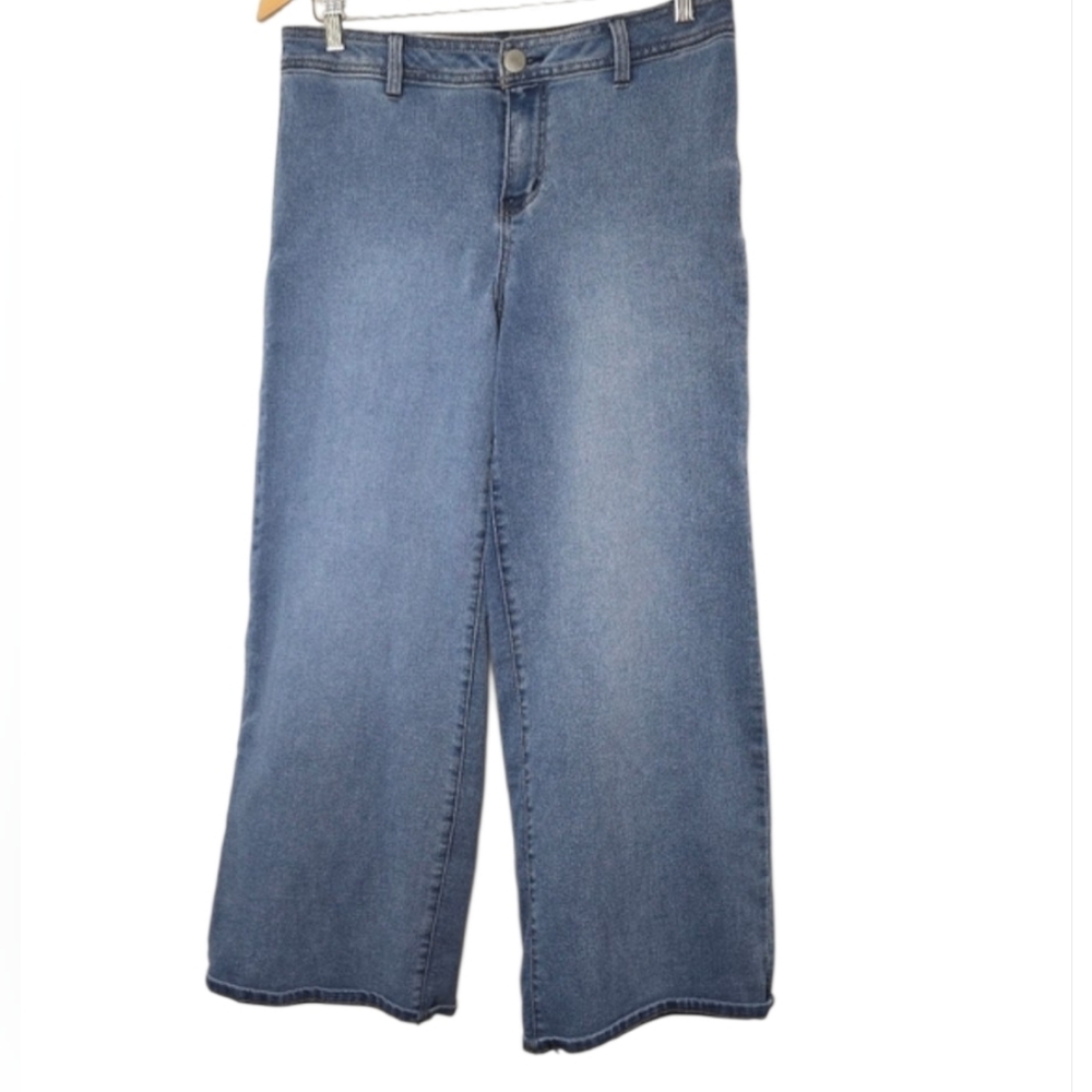 1822 Denim Women’s Classic Blue Lightwash Wide Leg High-Rise Jeans Sz 12 Casual